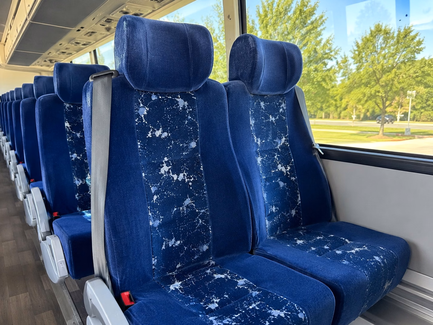 56 passenger charter bus inside