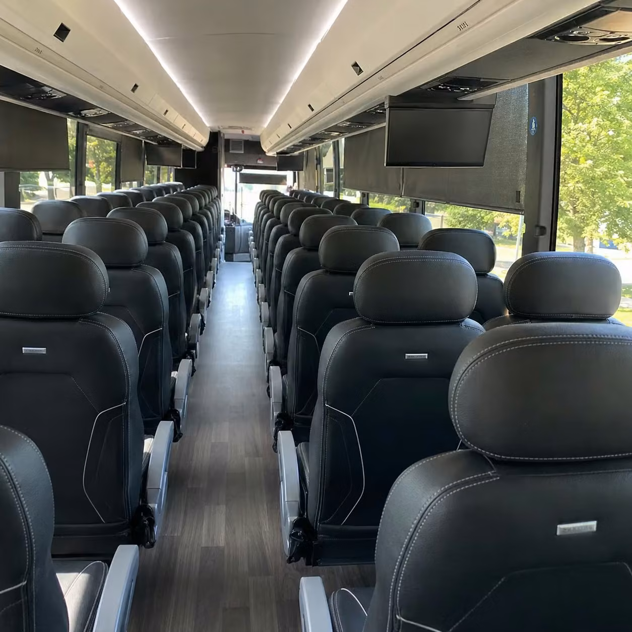 56 passenger charter bus interior